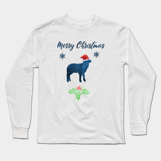 Christmas Sheep Long Sleeve T-Shirt by TheJollyMarten